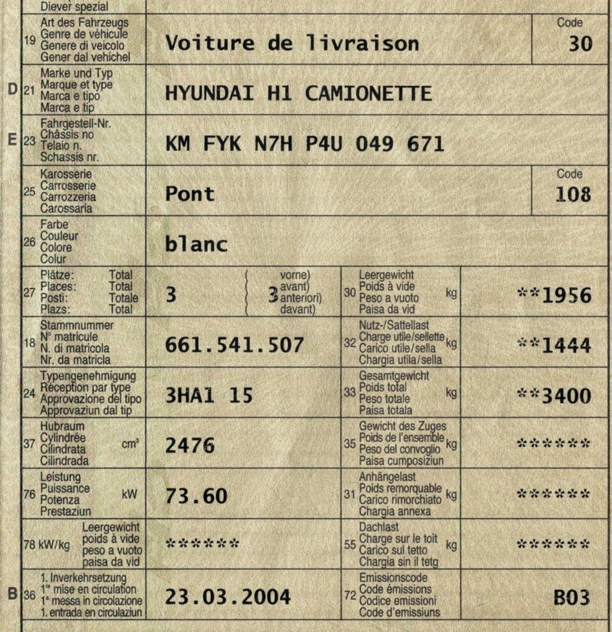 Hyundai H-1 Camionette